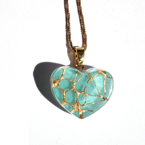 Labyrinth on heart - ocean blue