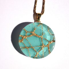 Labyrinth on heart - ocean blue